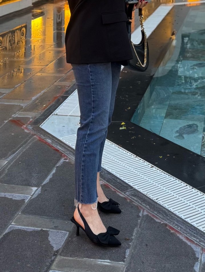 Kadın Mavi Regular Fit Midi Kot Pantolon - Görsel 3