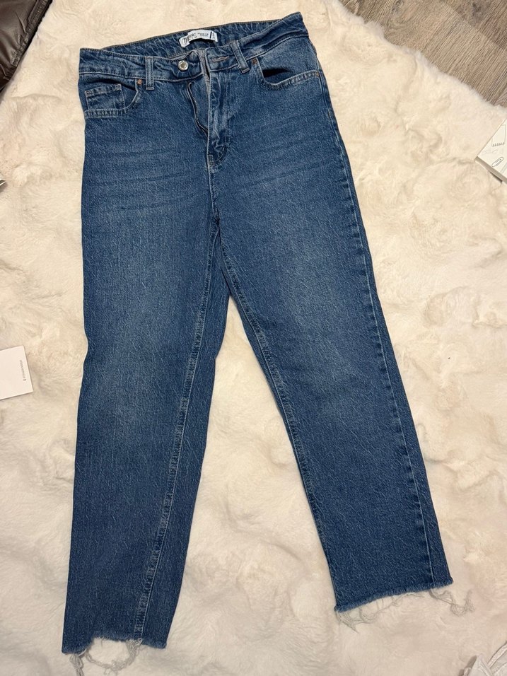 Kadın Mavi Regular Fit Midi Kot Pantolon - Görsel 2