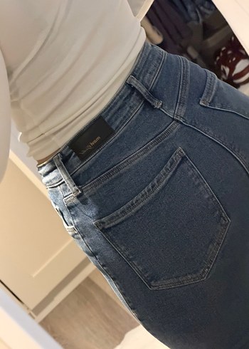 Kadın Mavi Normal Kesim Kot Pantolon - Görsel 3