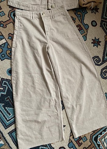 Zara Bej Genis Paca Keten Pantolon
