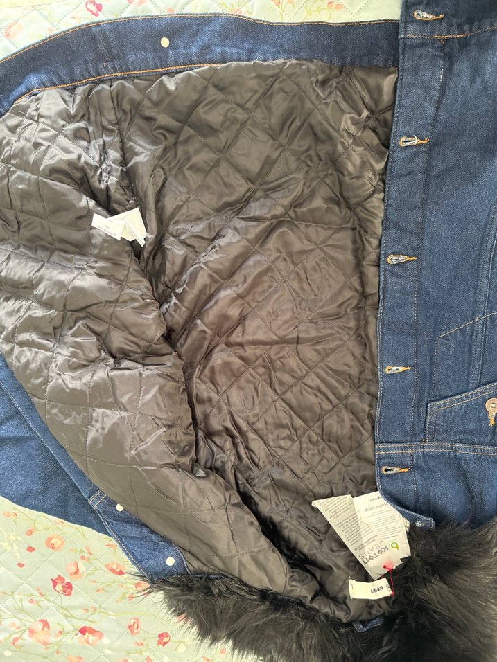 Kürk detaylı kot ceket - Görsel 5