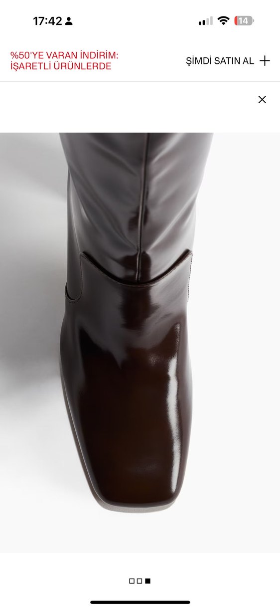 Kahverengi Deri Dizüstü Topuklu Çizme - Görsel 3