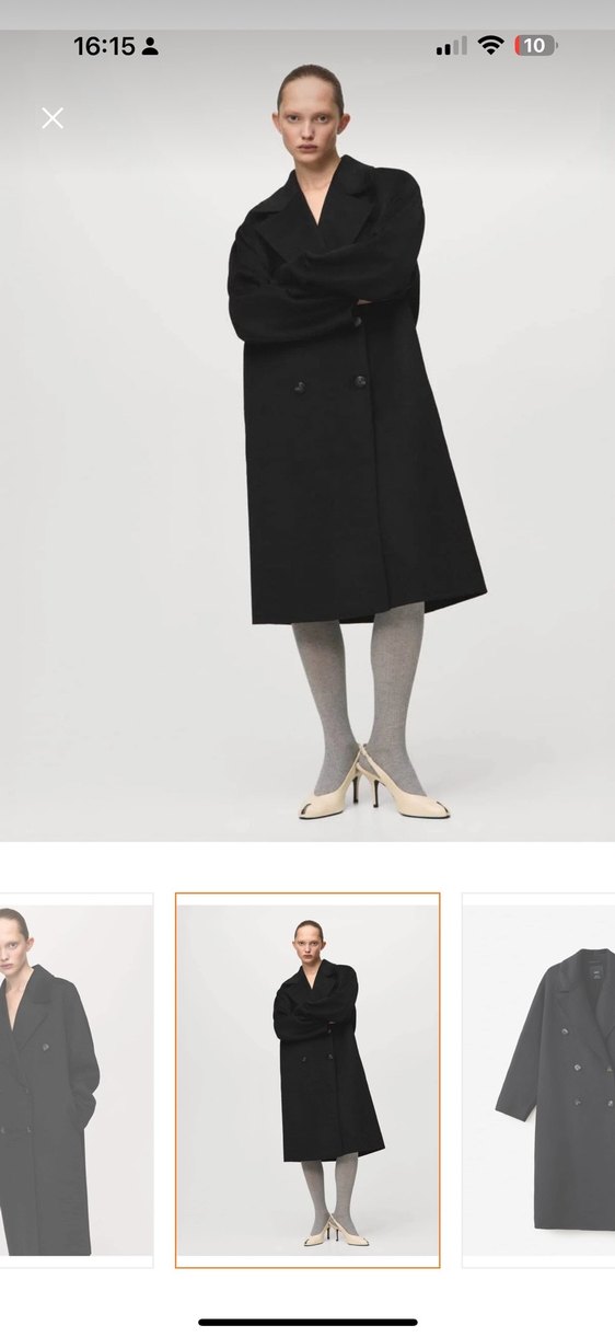 Mango overszie yün palto - Görsel 2