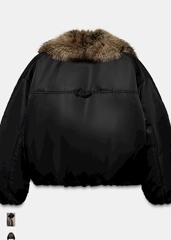 Zara kürk yakalı bomber ceket - Görsel 3