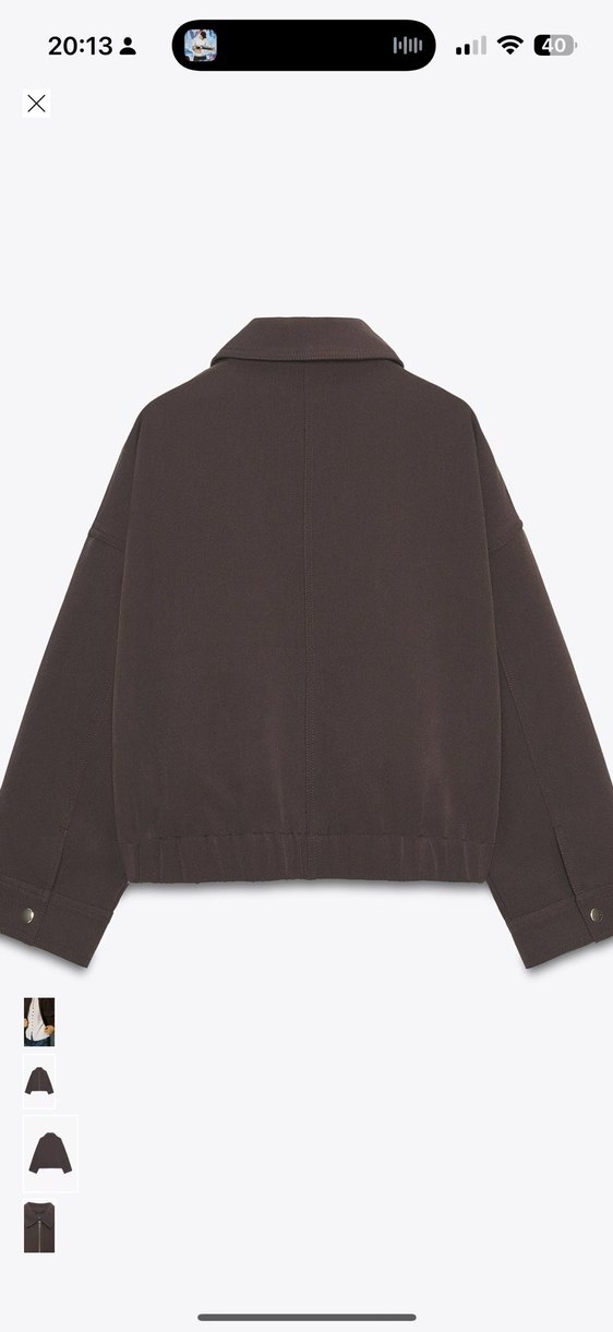 Zara Kadın Kahverengi Fermuarlı Bomber Ceket - Görsel 2