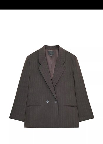 Zara Dugmeli Kahverengi Midi Kadin Blazer