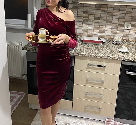 Diğer Kırmızı kadife elbise