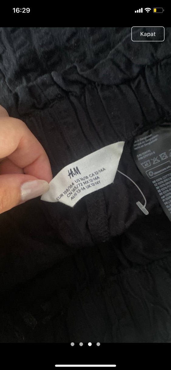 Siyah Keten Mini Şort - Görsel 3