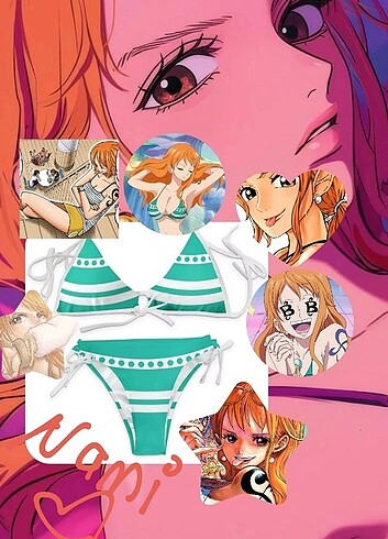 One piece nami bikini alt üst takım