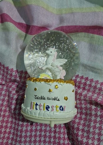 Renkli Müzikli Kar Küresi Oyuncak unicorn