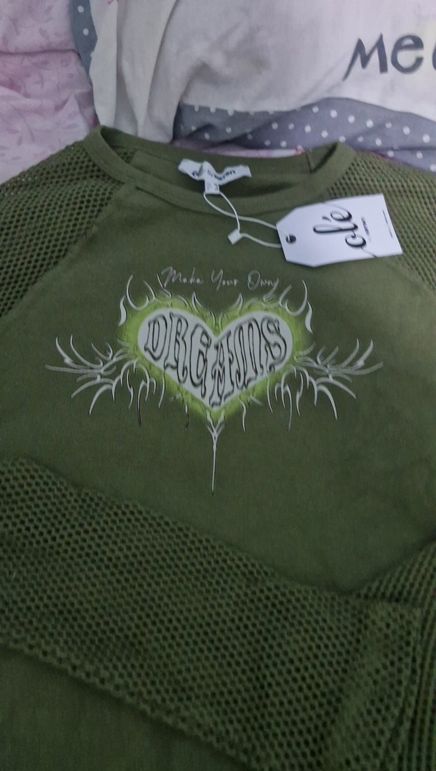 uzun file kollu yeşil crop - Görsel 2