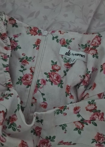 Pembe Çiçekli Midi Bohem Elbise - Görsel 4