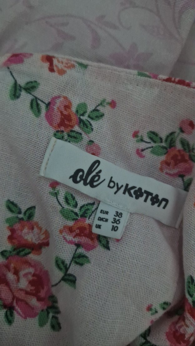 Pembe Çiçekli Midi Bohem Elbise - Görsel 3