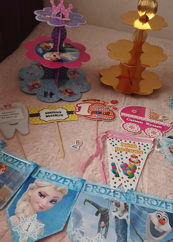 Renkli Frozen Temalı Parti Malzemeleri - Görsel 6