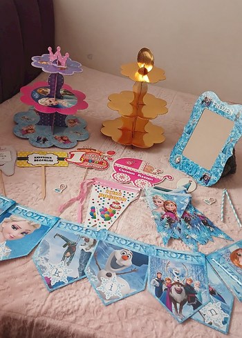 Renkli Frozen Temalı Parti Malzemeleri - Görsel 9