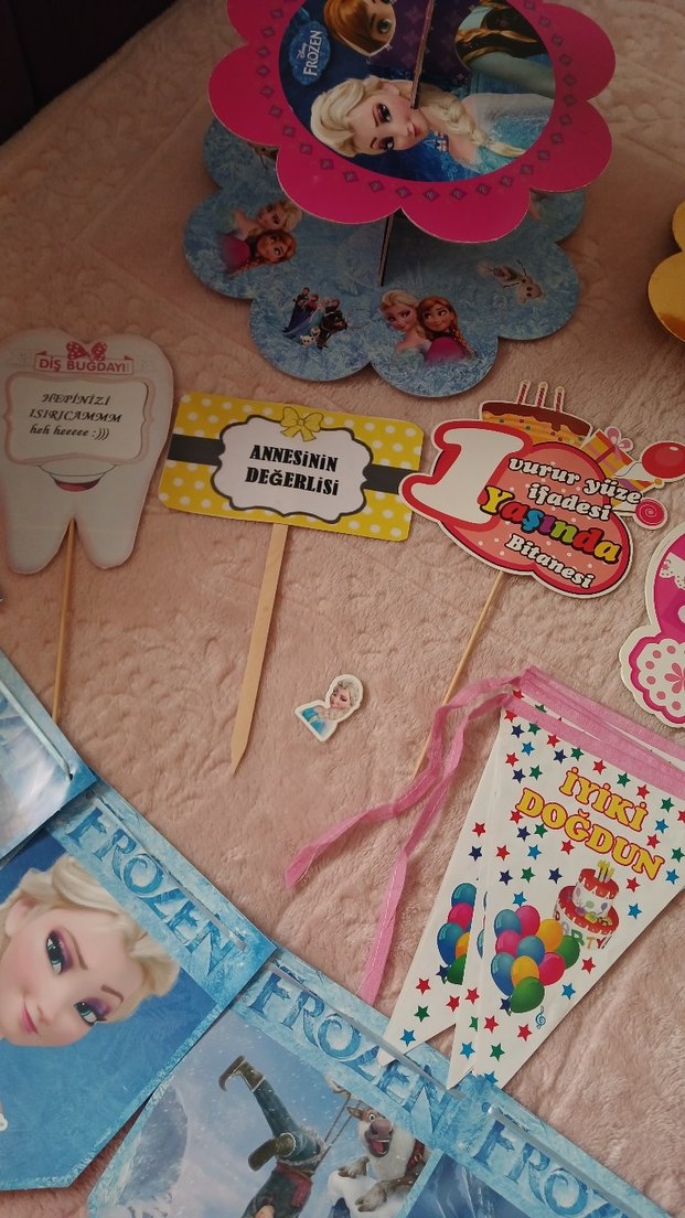 Renkli Frozen Temalı Parti Malzemeleri - Görsel 4