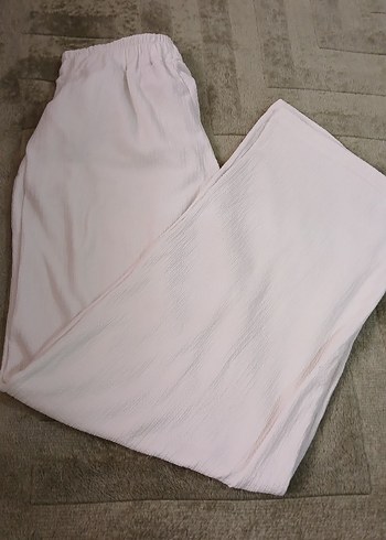 Zara Beyaz Bol Kesim Keten Pantolon