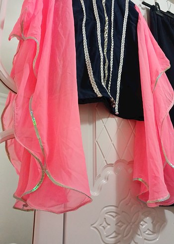 Nakışlı, Askısız, Pembe ve Siyah Çocuk Kostümü - Görsel 6