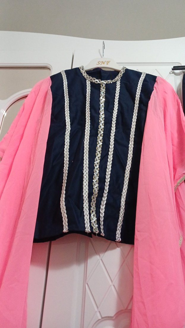 Nakışlı, Askısız, Pembe ve Siyah Çocuk Kostümü - Görsel 2