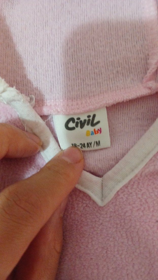 Pembe Kapüşonlu Kız Çocuk Panço - Görsel 3