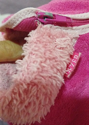 Kız Çocuk Pembe Fermuarlı Sıcak Terlik - Görsel 2