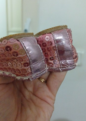 Pembe Payetli Kız Babet Ayakkabı - Görsel 4