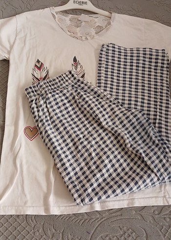 m Beden Baskılı Kısa Kollu Bohem Kadın Pijama Takımı