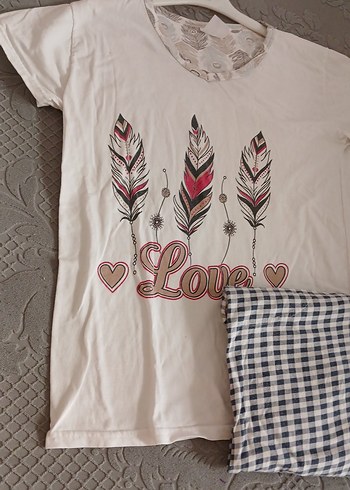 Baskılı Kısa Kollu Bohem Kadın Pijama Takımı