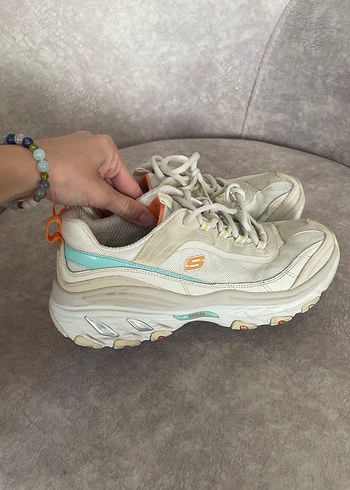 Skechers Skechers Beyaz Gri Bağcıklı Spor Ayakkabı