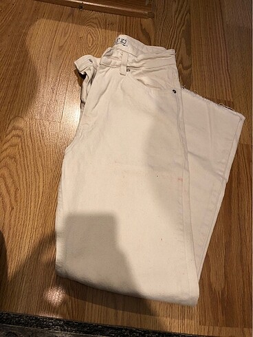 Krem rengi kot pantalon
