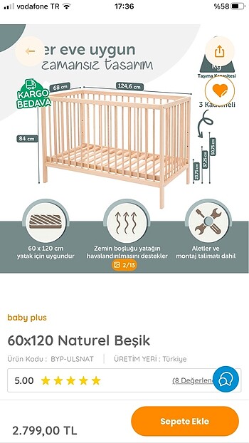 BABY PLUS bebek beşiği ve yatağı
