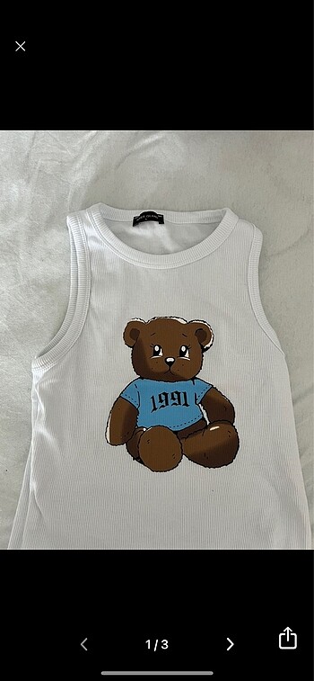ayıcıklı beyaz crop top