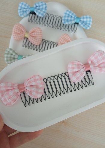 Çok Renkli Puantiyeli Fiyonk Saç Tokaları - Görsel 2