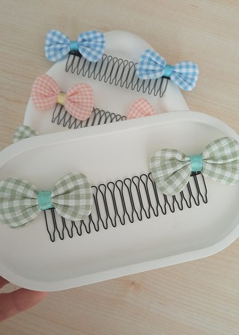 Çok Renkli Puantiyeli Fiyonk Saç Tokaları - Görsel 4