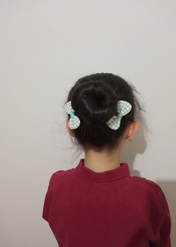 Çok Renkli Puantiyeli Fiyonk Saç Tokaları - Görsel 5