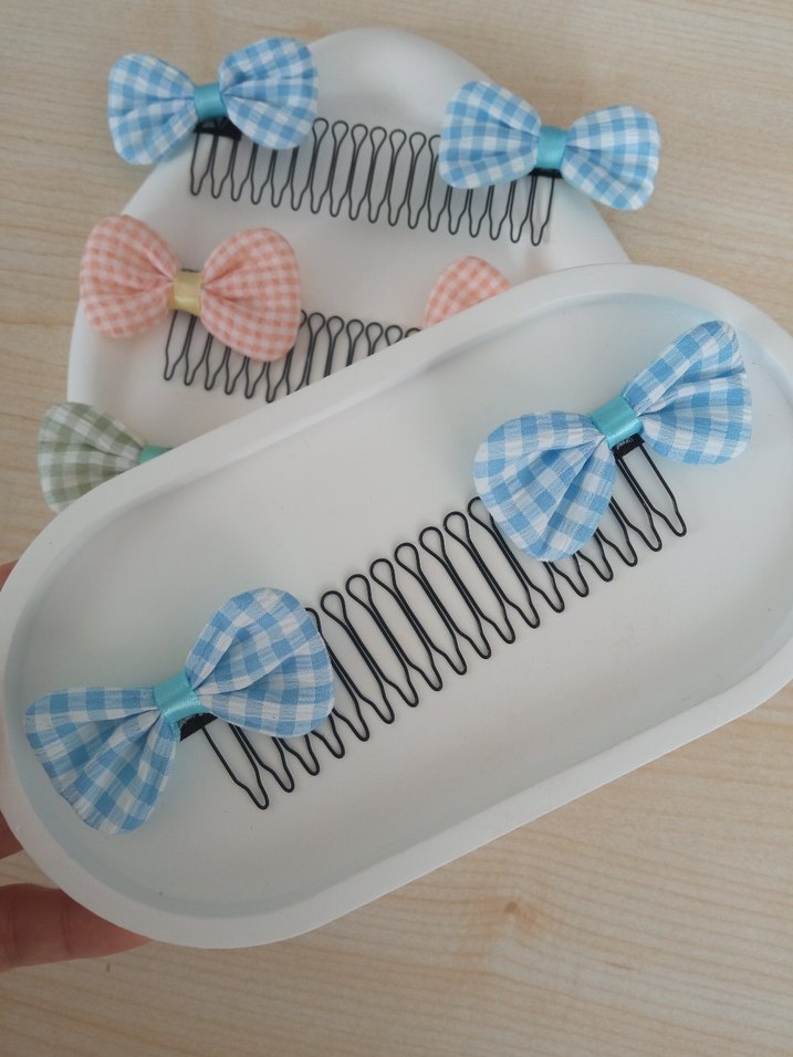 Çok Renkli Puantiyeli Fiyonk Saç Tokaları - Görsel 3