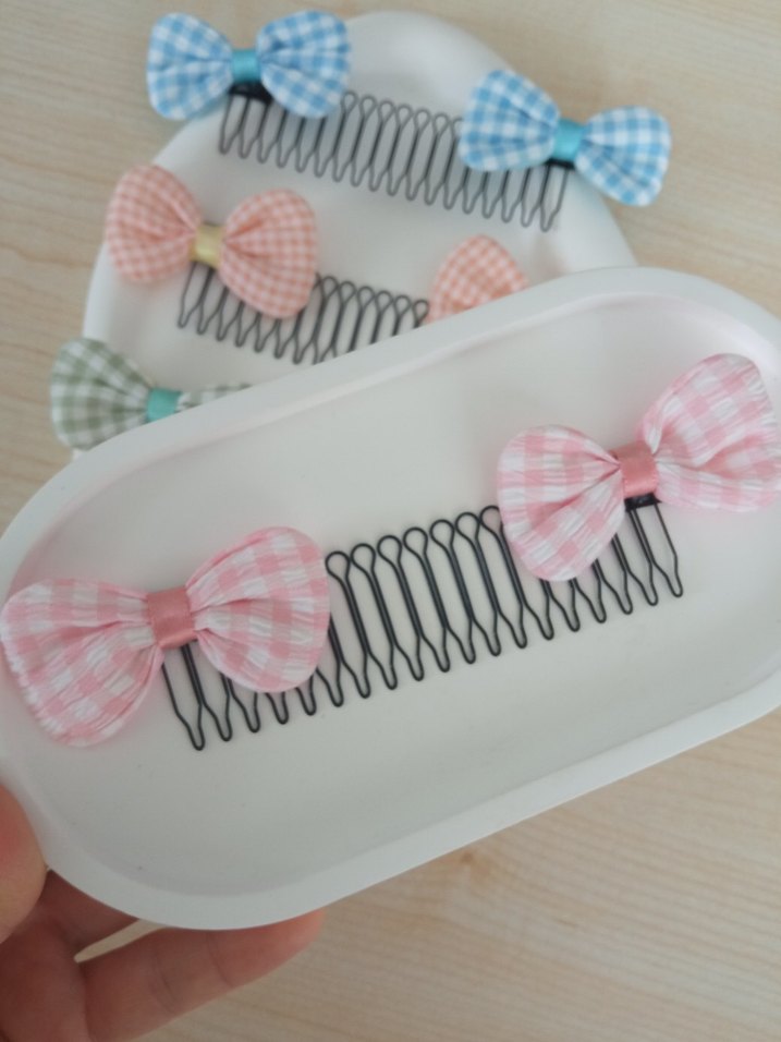 Çok Renkli Puantiyeli Fiyonk Saç Tokaları - Görsel 2