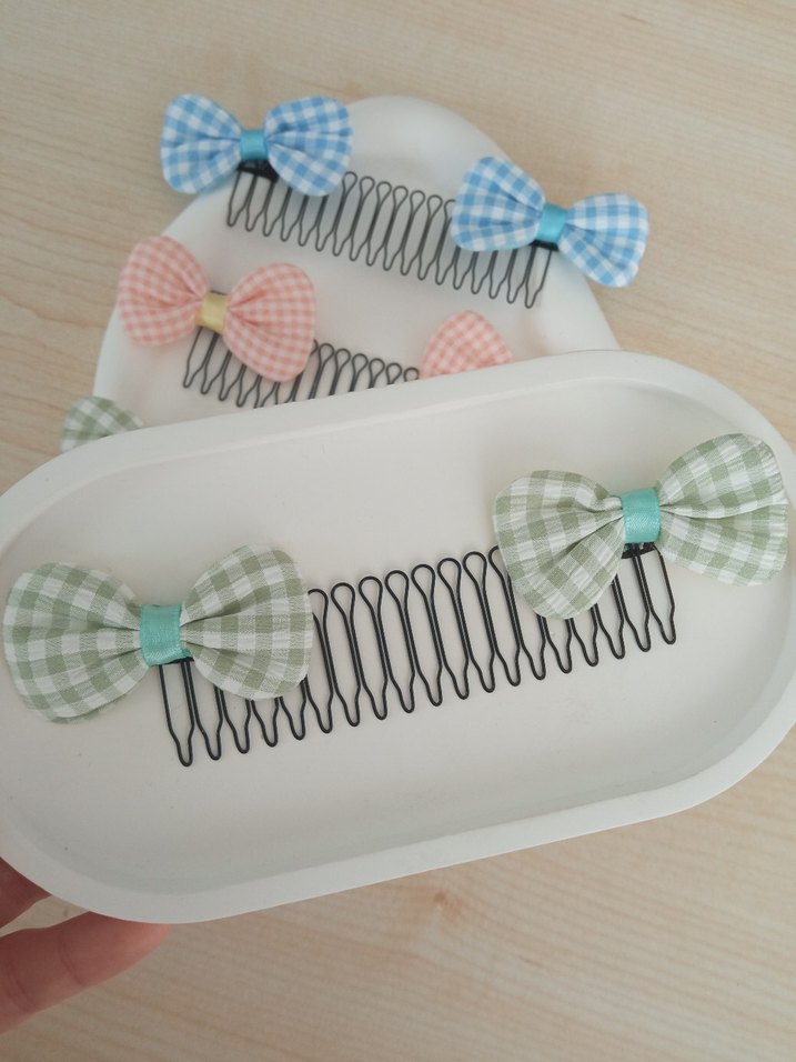 Çok Renkli Puantiyeli Fiyonk Saç Tokaları - Görsel 4