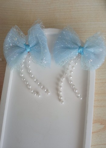 Çocuklar için Nakışlı Pastel Fiyonk Toka - Görsel 3