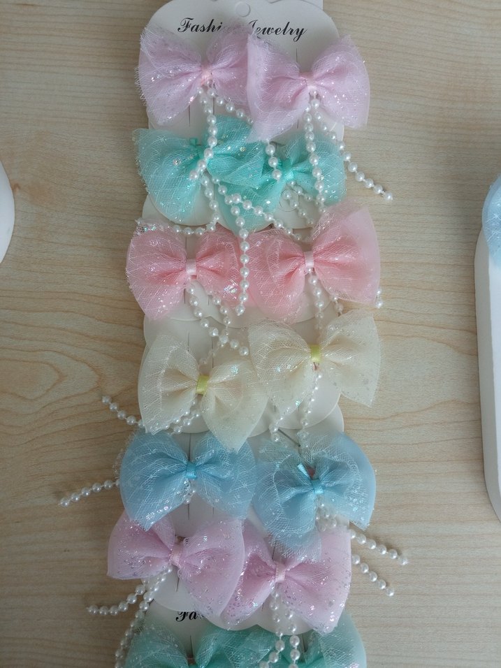 Çocuklar için Nakışlı Pastel Fiyonk Toka - Görsel 2