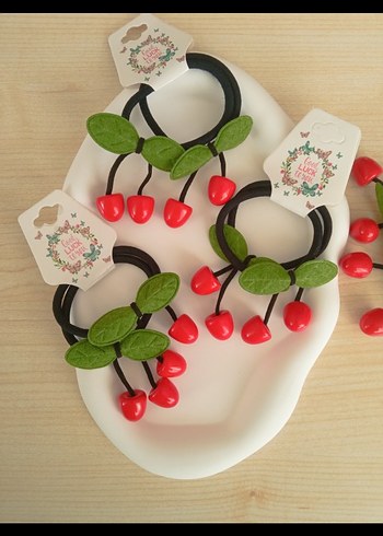 Kirazlı Elastik Çocuk Saç Lastiği - Görsel 2