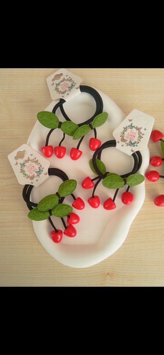 Kirazlı Elastik Çocuk Saç Lastiği - Görsel 2