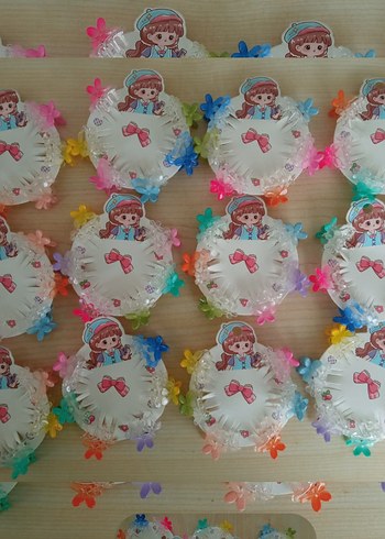 Renkli Pastel çiçek Detaylı Çocuk Toka Seti - Görsel 3