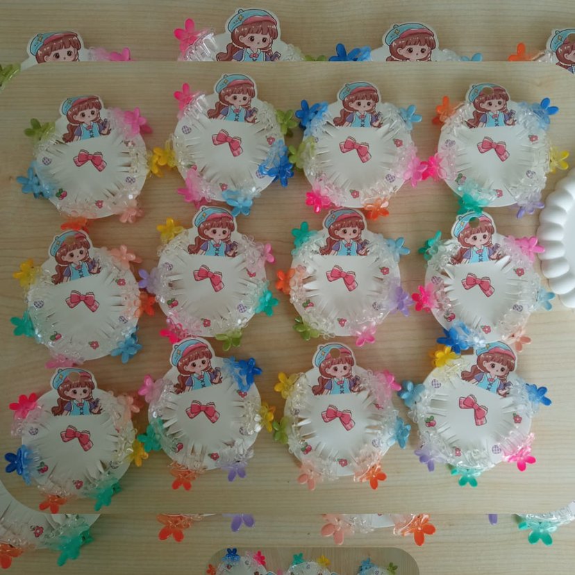 Renkli Pastel çiçek Detaylı Çocuk Toka Seti - Görsel 3