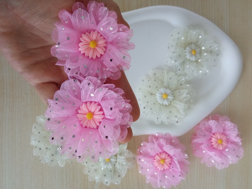 Pastel Renkli Çiçek toka - Görsel 3