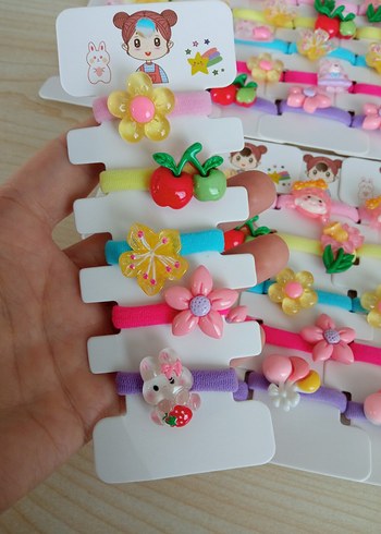 Renkli Elastik Çocuk  lastik toka - Görsel 2