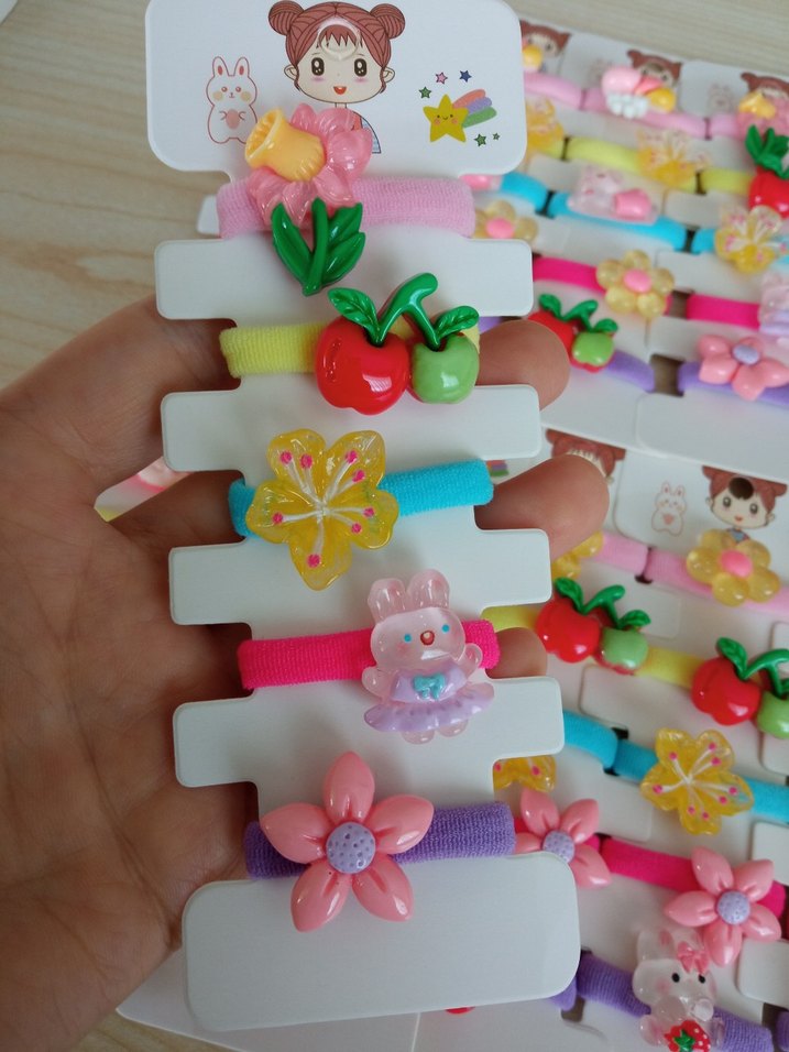 Renkli Elastik Çocuk  lastik toka - Görsel 4