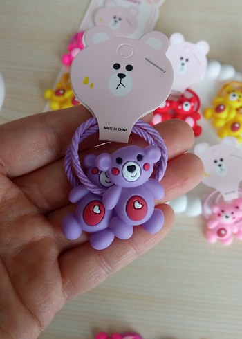 Renkli Elastik Ayıcık Figürlü Çocuk Toka Seti - Görsel 6