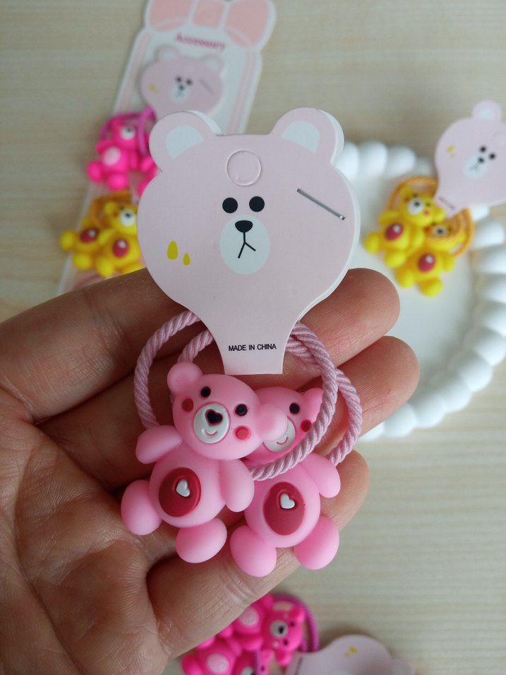 Renkli Elastik Ayıcık Figürlü Çocuk Toka Seti - Görsel 4