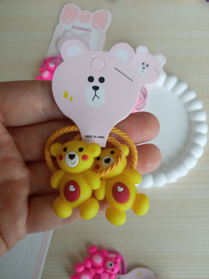 Renkli Elastik Ayıcık Figürlü Çocuk Toka Seti - Görsel 3